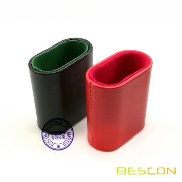 Bescon DICE Fuera de cuero de cuero ovalado dados de dados de backgammon