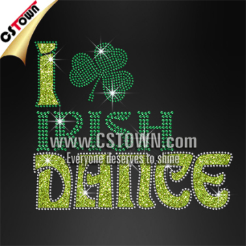 I love Irish dance iron on rhinestone transfer for t-shirts