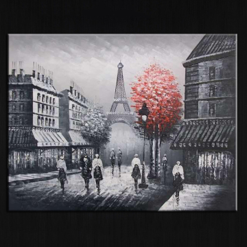 Famous Knife Paris Street Painting Hotel Decor Wall Art