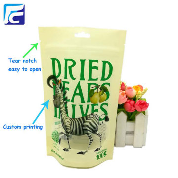 Dried food plastic fruit packaging bag with window