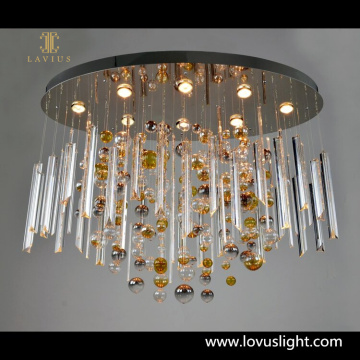 Light luxury custom villa chandeliers Villa living room bedroom kitchen modern custom chandeliers Yellow and silver chandeliers