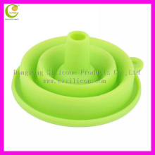 High quality convenient and fast silicone green folding silicone funnel