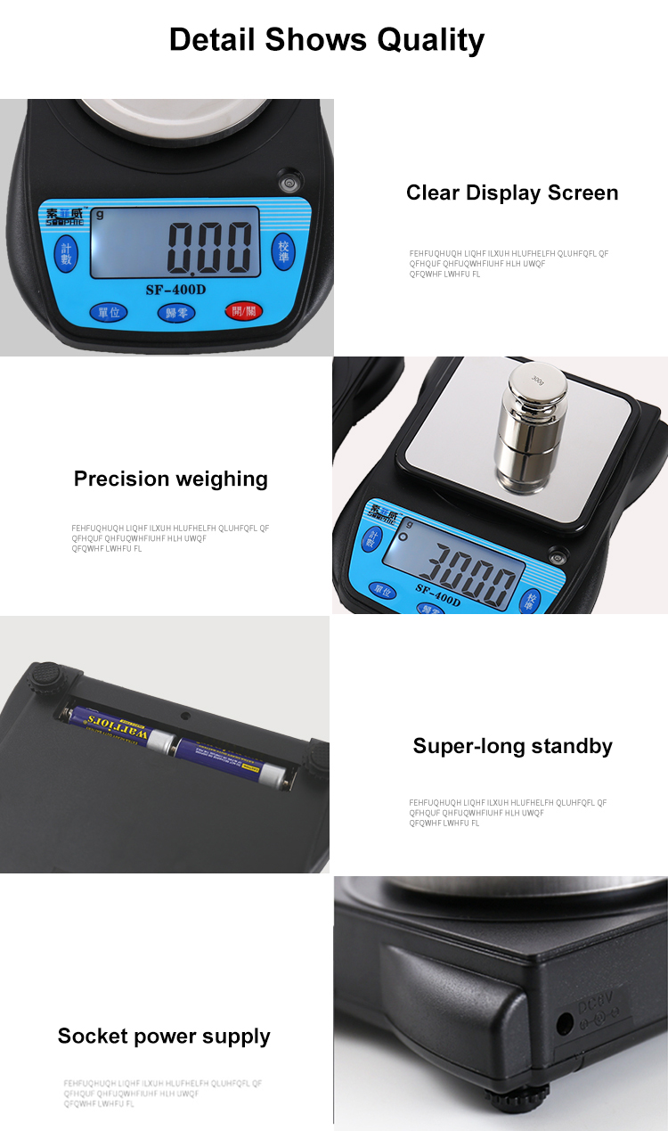 SF-400D Analytical Balance Laboratory Electronic Digital Scale Kitchen Scale