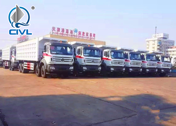 Camión volquete beiben 8x4 de 40 unidades para exportación 40 units beiben 8x4 dump truck for export