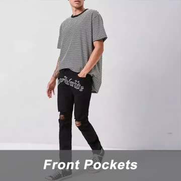 Pantalon denim pour hommes déchirés décontractés en gros