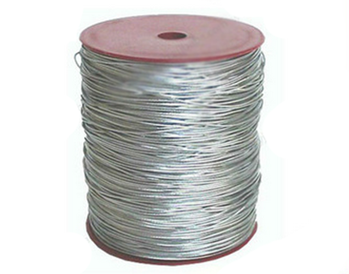 metallic silver elastic cord