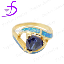 new opal gemstone jewelry gold plated ring