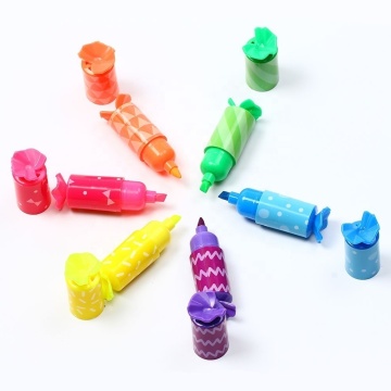 6pc Mini Candy Fluorescent Highlighter Pens - Water Color Markers