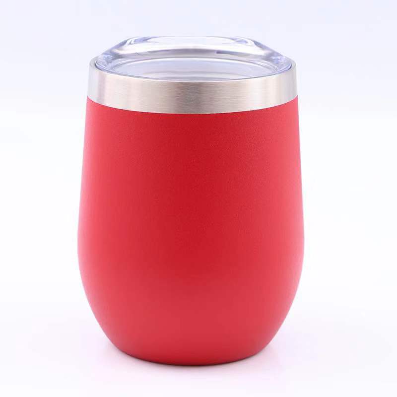 12oz Tumbler Powder Coasted Wine Cup Tumbler, Stainless Steel with Logo Custom Wine Mug