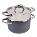 2layer steamer stainless steel pot with gray color