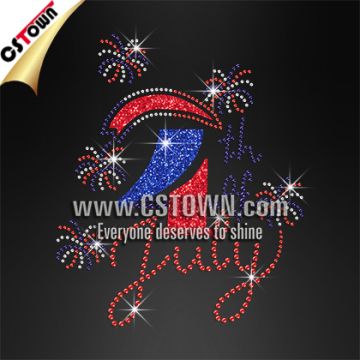 Celebration 4th July iron on rhinestone heat transfer