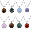 Gemstone 20 mm perles rondes avec collier de chaîne de serpent argenté de 45 cm Silt