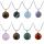 Gemstone 20 mm perles rondes avec collier de chaîne de serpent argenté de 45 cm Silt