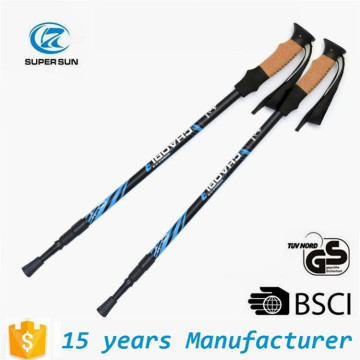 Supersun 2017 wholesale brand new Aluminum tube antishock twist lock hiking staff stick pole