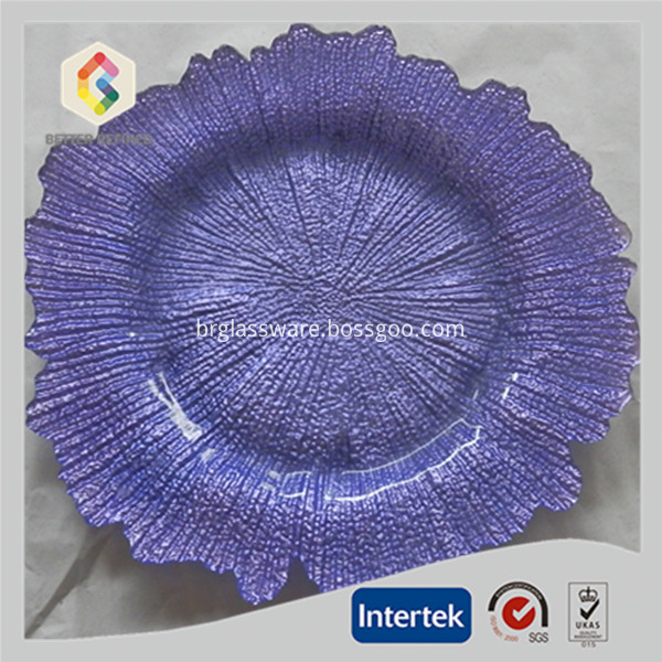 Color glass charger plates wholesale for wedding