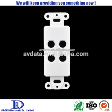 Decora Wall Plate, 4 x F holes, US 1-Gang Decora type
