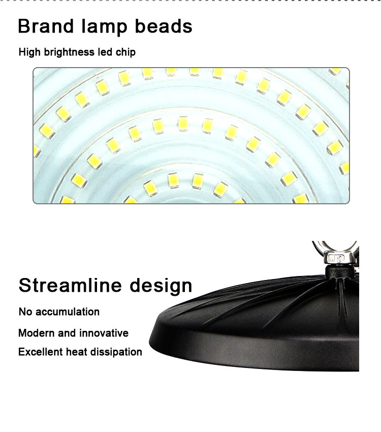 KCD CE RoHS New Warehouse Zigbee Industrial IP65 Waterproof Linear Led Highbay Light 100W 150W 200W UFO Led High Bay Light