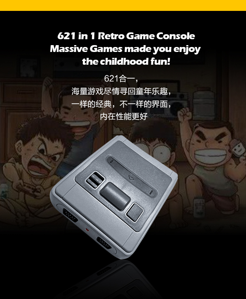 Family TV Retro 621 Game Console Super Mini Game Console Output TV Handheld Game Player