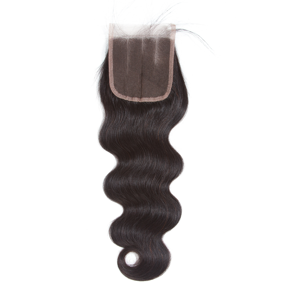 No Shedding No Tangle 10A 4x4 Swiss Lace Natural Color 100% Brazilian Virgin Human Hair Body Wave 10"-20" Lace Closure