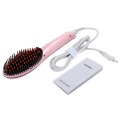 Cabello recto rosado eléctrico peine alisador plancha cepillo