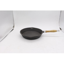 Cast Iron Skillet Fry Pan with Wooden Handle