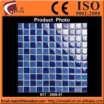 blue color square mosaic tiles