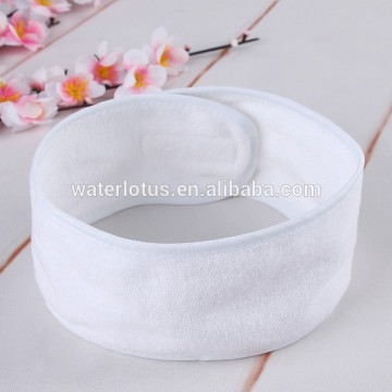 Custom white microfiber sports headband with logo embroidered headbands