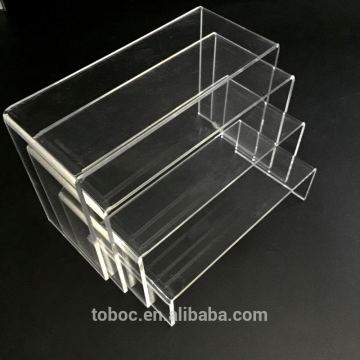 clear acrylic stepped riser display set of 4 for shoes and bags