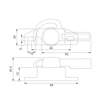 High Quality Half Moon Sliding Window Crescent Lock