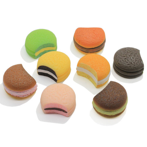 Cute Take a Bite Sweet Cookies Resin Cabochons Υπέροχο αστείο επιδόρπιο Dollhouse Food Crafts για σκουλαρίκια