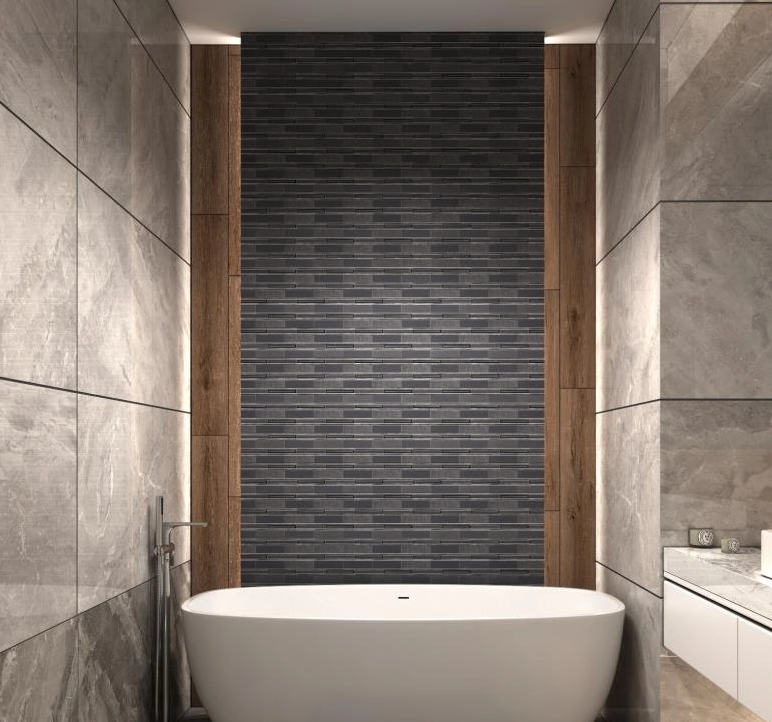 Stylish glass mosaic art tiles for bathroom