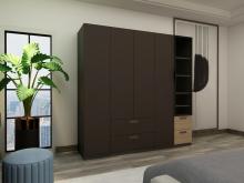 Gray Wooden Melamine Bedroom Wardrobe