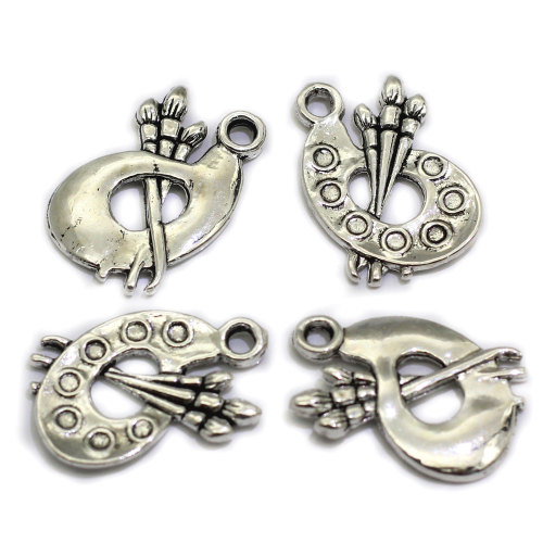 17mm Legering Charm Art Borstel En Palet Charms Voor Ketting Oorbel Armband Hanger Sieraden Maken: