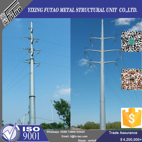 Yixing Futao Galvanized Tubular Pole untuk Tiang Listrik