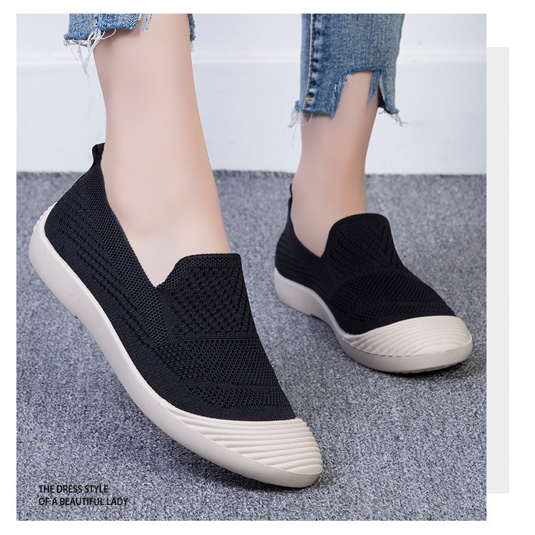 36-40 yards Wholesale slip-on casual Shoes Flying woven breathable cloth shoes mesh light soft sneakers Walking shoes for women