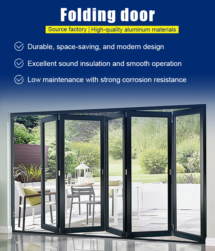 High-quality aluminum alloy folding doors, space-saving and durable