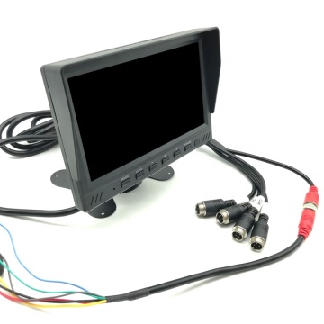 4 Channel 7 Inch 1080P Mobile DVR with TF Card Storage for 360 Degree Bus Truck Monitoring