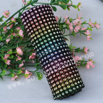 24Row Rainbow Crystal Diamond Rhinestone Wstążka Mesh