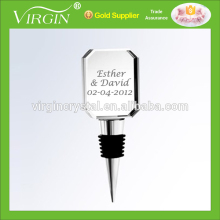 Wholesale make custom logo and shape cheap crystal wine bottle stopper
