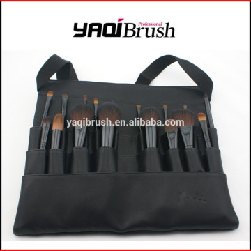 Black handle makeup brush set with packaging