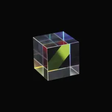 Decorated Colored Glass Cube Optical Prism