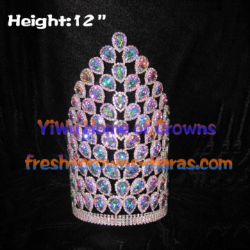 12inch Big AB Diamond Pageant Crowns