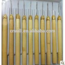 Cheap Hair Hook Needles Clamp Wood Needle Hook For Hair Extension Tools