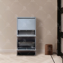 Blue 3-Layer Shoes Storage Rack Cabinet for Home