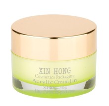 Acrylic empty cream jar with shiny silver cap