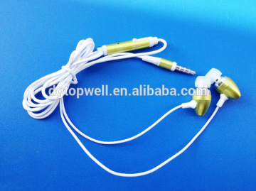 High quality earbuds 1.2m wire metal in-ear earphone for mp3 player