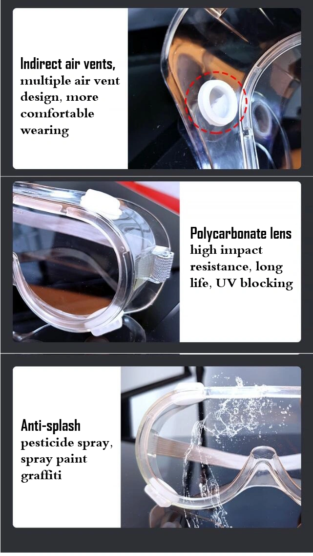 China Professional Dustproof Eye Protectors Safety Glasses Goggles Protective Safety Glasses Clear Lens