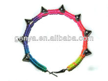 Fashion Multiple color twining bracelet with Rivets