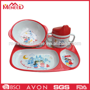 Melamine unbreakable cartoon unbreakable dinner set for kids