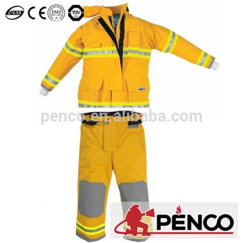 Yellow kevlar fabric flame retardant clothing for fire rescue work